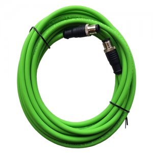 500206 Sensor cable, 5m, 2x D-Coded, 4pole, male